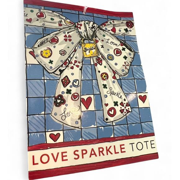 NEW Brighton Sparkle Love Canvas Tote Bag Shopping Tom Clancy Cat Dog MSRP $150 - Picture 3 of 6